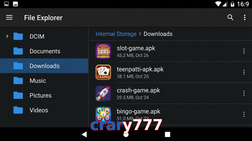 Main screen of Crary777 gameapk page for PK players