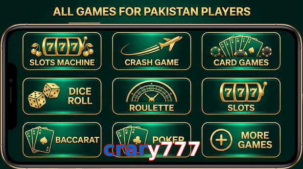 Main screen of Crary777 games page for PK players